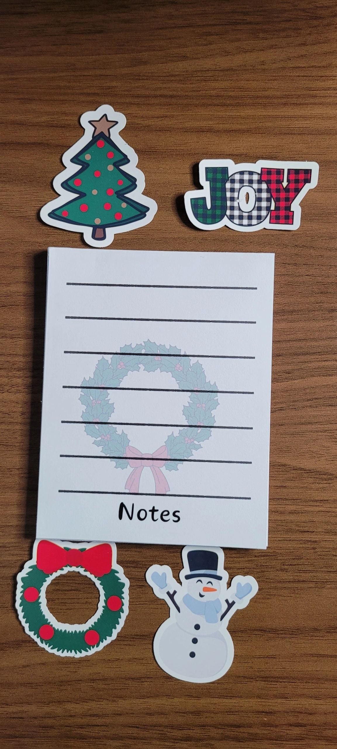 Handmade Festive Notepad and Sticker Bundle