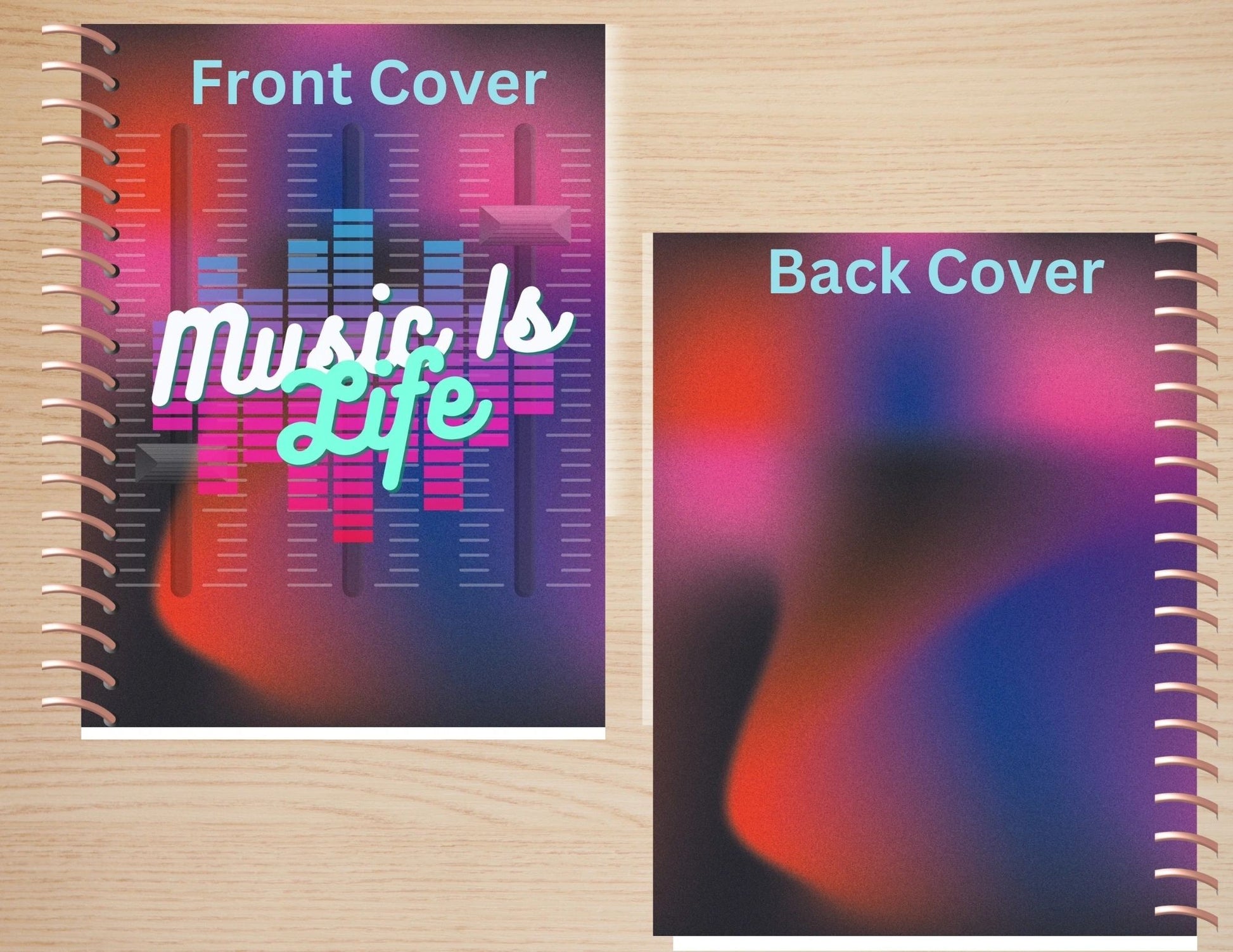 Printable Notebook/Journal Cover - Music is Life Digital File