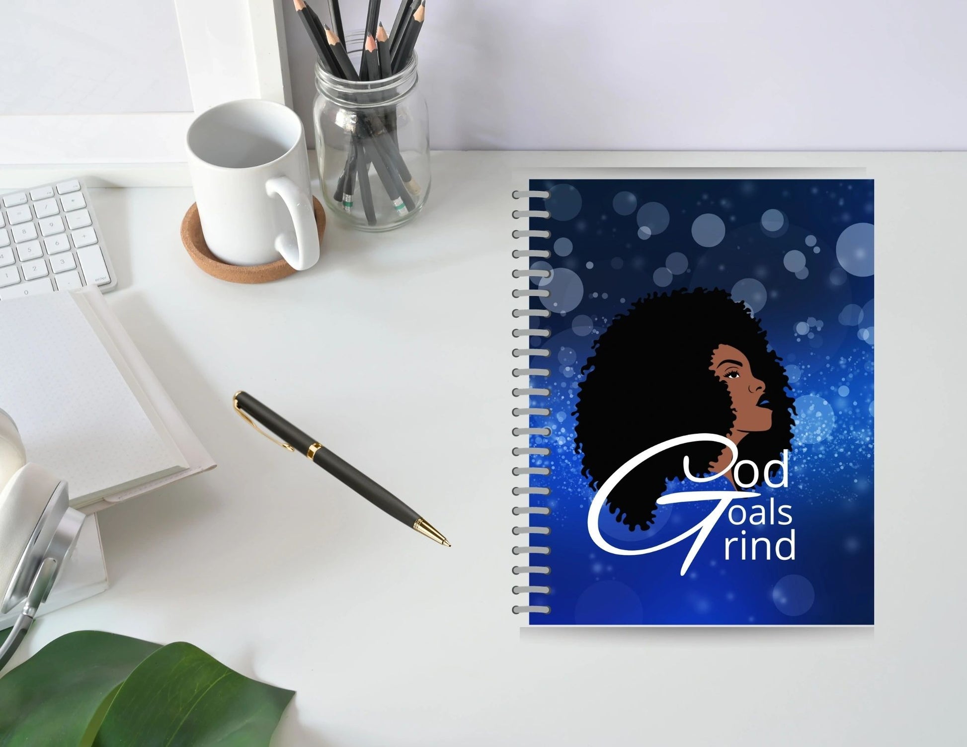 God Goals Grind Notebook/Journal Cover Template - Digital File