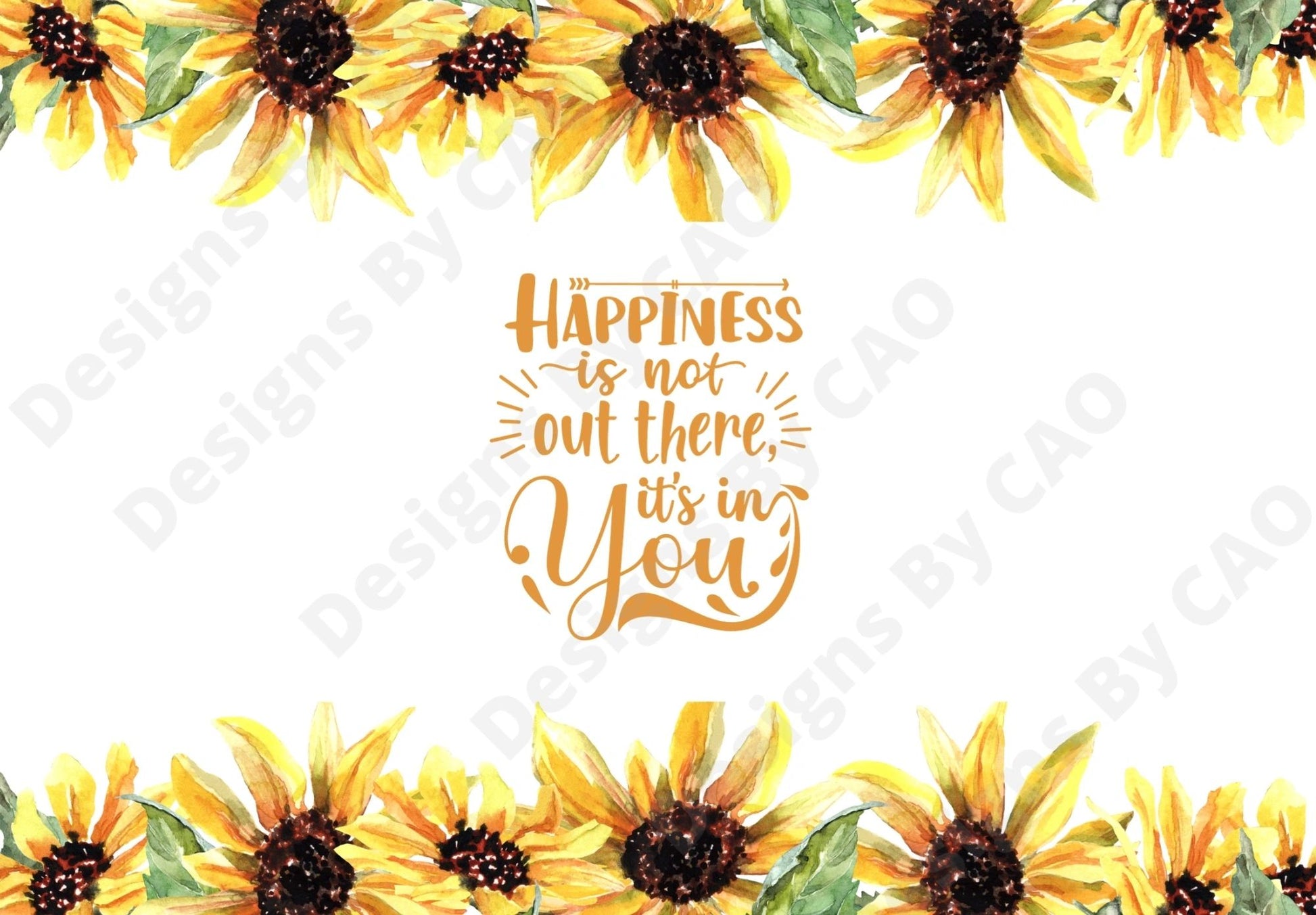 Sunflower Inspiration Sublimation Template Digital Design